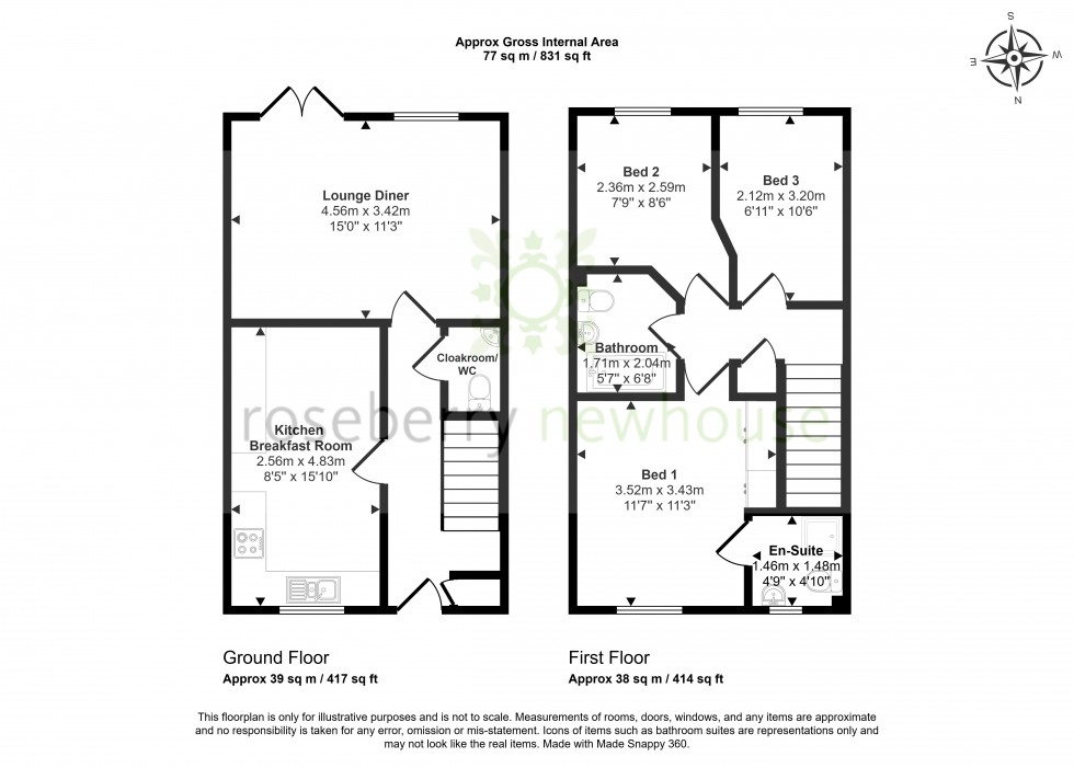 Floorplan for Thornaby, Stockton-on-Tees, Durham