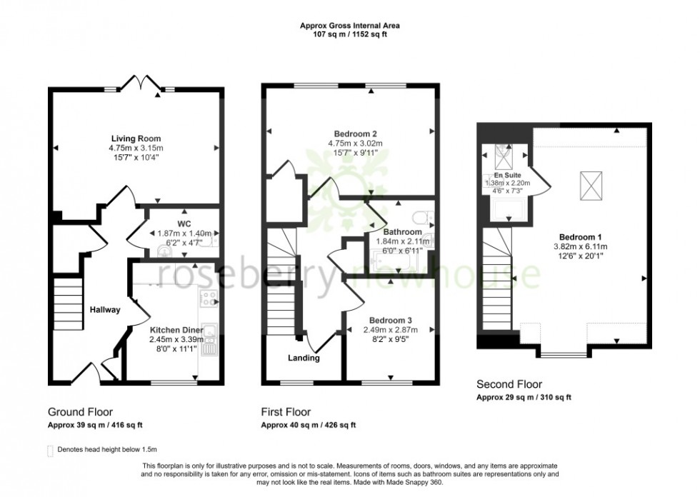 Floorplan for Hemlington, Middlesbrough, North Yorkshire