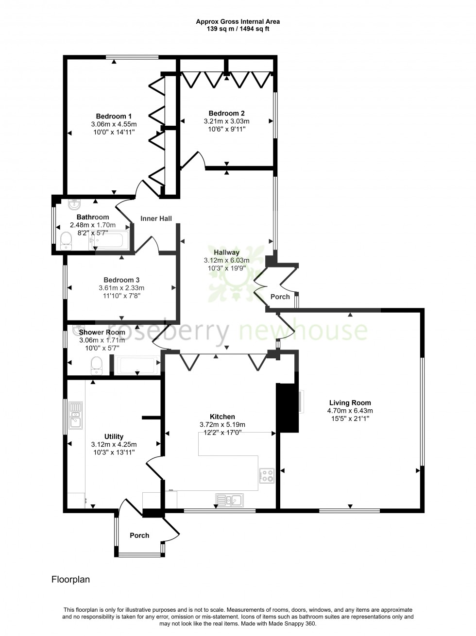 Floorplan for Hutton Rudby, Yarm, North Yorkshire