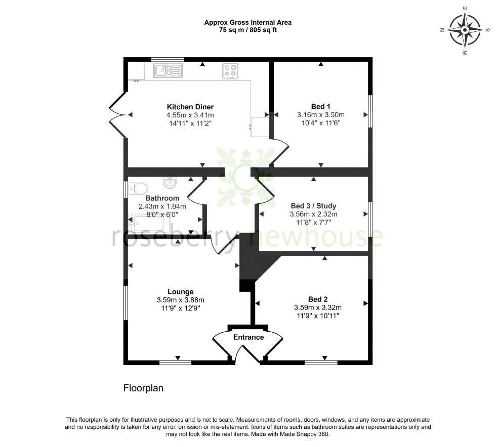 Floorplan for Yarm, North Yorkshire